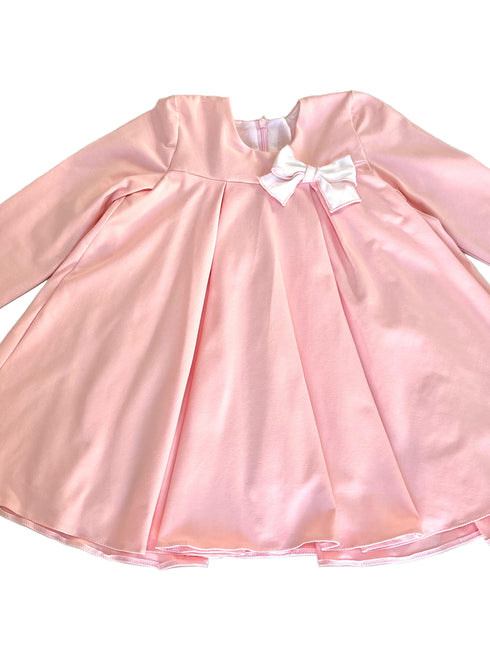Rochie roz din jerse cu funda